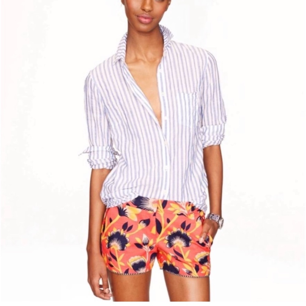 J. Crew City Fit Hibiscus Floral Shorts - size 2